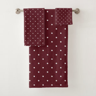 Chocolate Cosmos and white dots Bath Towel Set