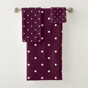 Chocolate Cosmos and white dots Bath Towel Set