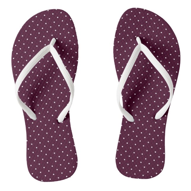 Chocolate Cosmos and white dots Thongs (Footbed)