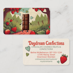 chocolate covered dipped strawberry confections business card
