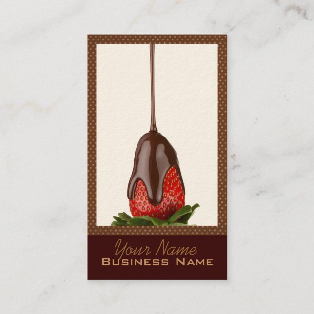 Chocolate Covered Strawberries Business Cards (Front)