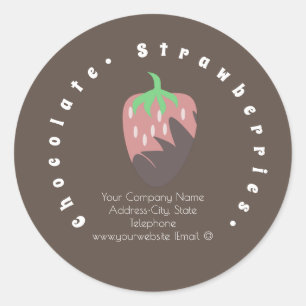 Chocolate Covered Strawberries Business Logo Label