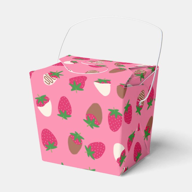 Chocolate Covered Strawberries Favour / Treat Box  (Front Side)