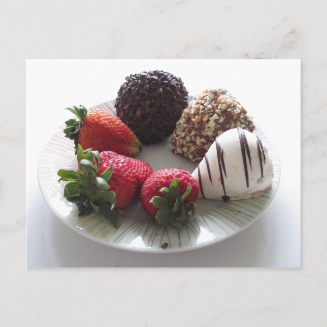 Chocolate covered strawberries postcard (Front)