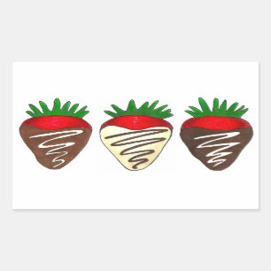 Chocolate Covered Strawberries Valentine's Day Rectangular Sticker
