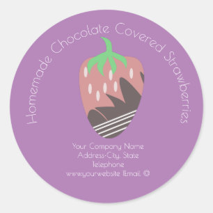 Chocolate Covered Strawberry Business Logo Label