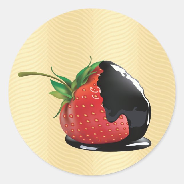 Chocolate Covered Strawberry Classic Round Sticker (Front)