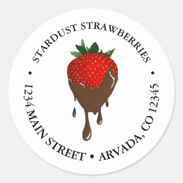 chocolate covered strawberry classic round sticker (Front)