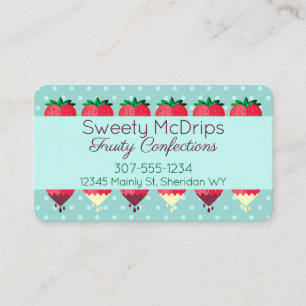 chocolate covered strawberry fruit confections business card
