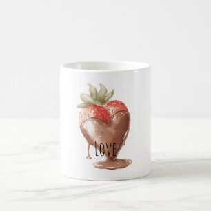 Chocolate Covered Strawberry Heart Coffee Mug