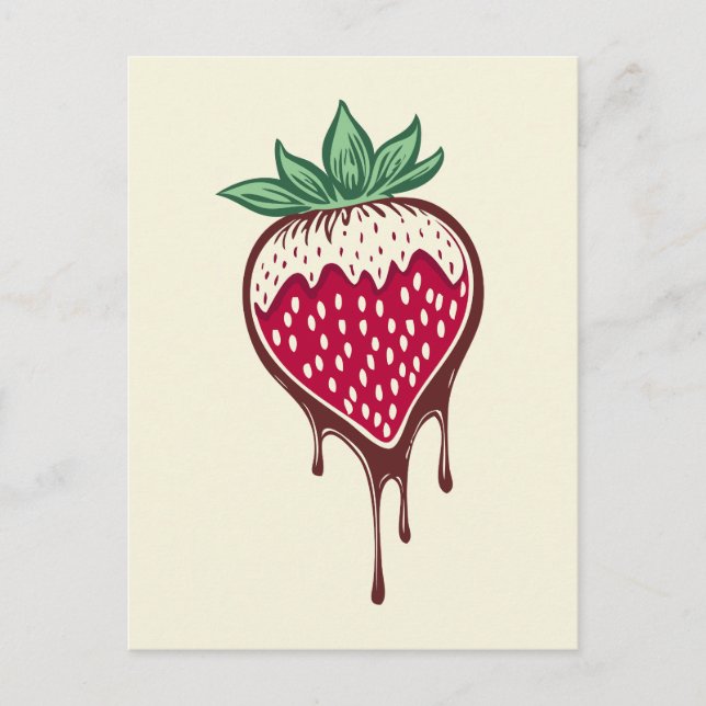 chocolate covered strawberry holiday postcard (Front)