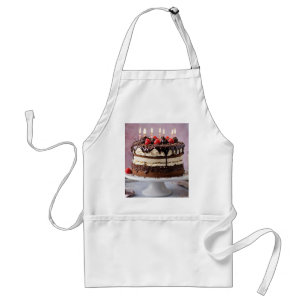 Chocolate Cream Birthday Cake With Strawberries, Standard Apron