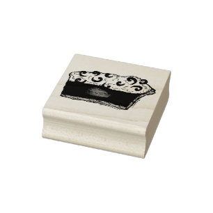 Chocolate Cream Creme Mud Pie Slice Dessert Rubber Stamp