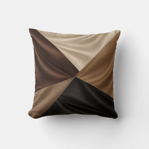 Chocolate Cream Draped Satin Effect Cushion