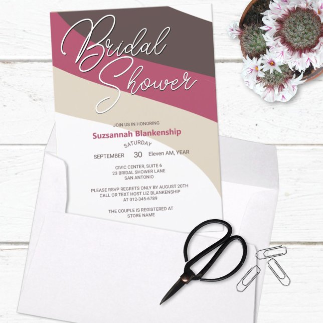 Chocolate Cream Raspberry  Horizontal Streams Invitation (Creator Uploaded)