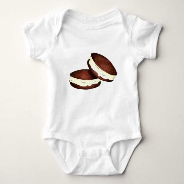 Chocolate Cream Whoopie Pie Pies PA Dutch Maine Baby Bodysuit (Front)