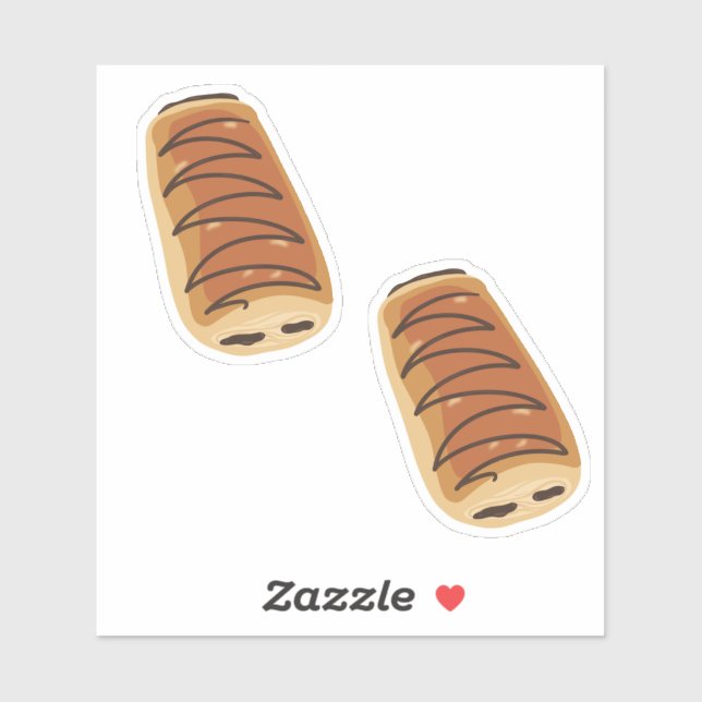 Chocolate Croissant Custom Vinyl Sticker Set (Sheet)
