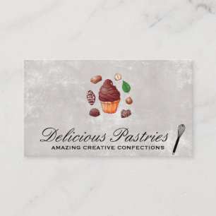 Chocolate Cup Cake and Confections   Whisk Business Card