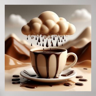 Chocolate Cup with Fantasy Cloud Dripping Poster