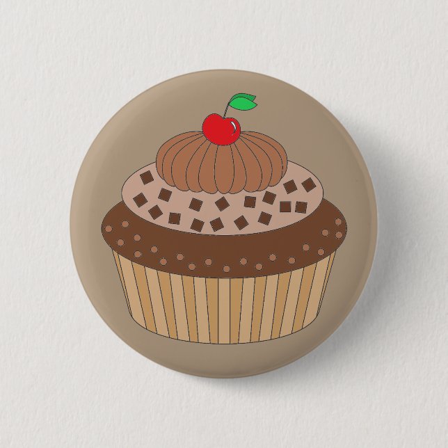 Chocolate Cupcake 6 Cm Round Badge (Front)