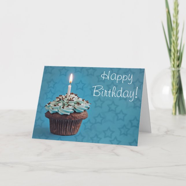 Chocolate cupcake birthday card (Front)