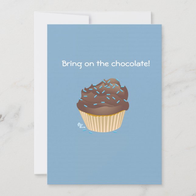 Chocolate Cupcake Birthday Party Invitation (Front)