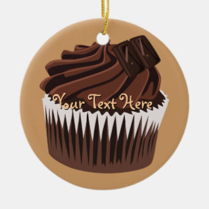 Chocolate Cupcake Ceramic Tree Decoration