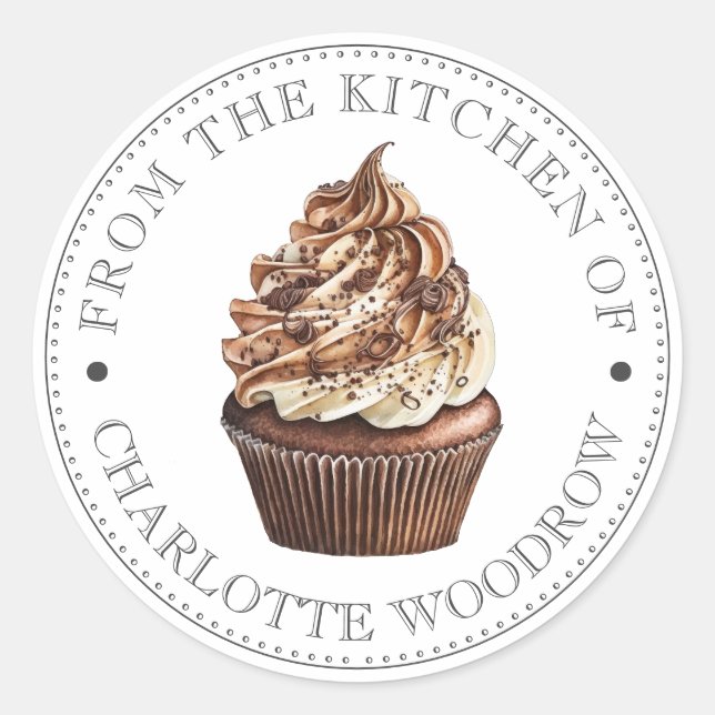 Chocolate Cupcake  Classic Round Sticker (Front)