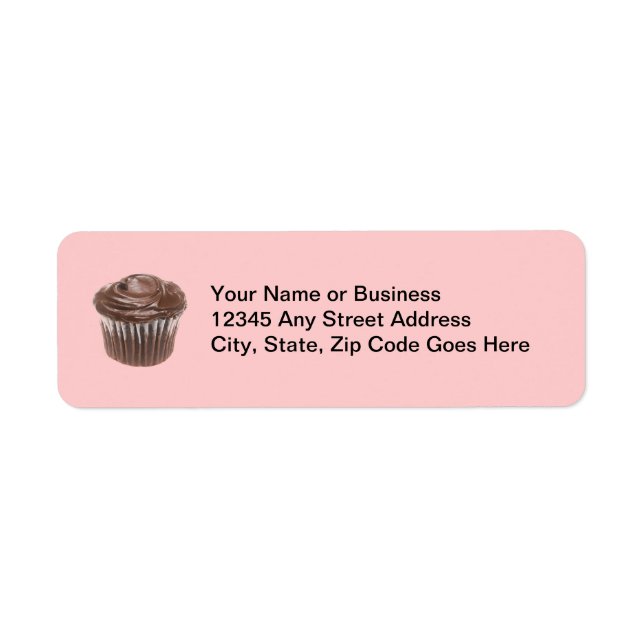 Chocolate Cupcake Custom Name Return Address Label (Front)