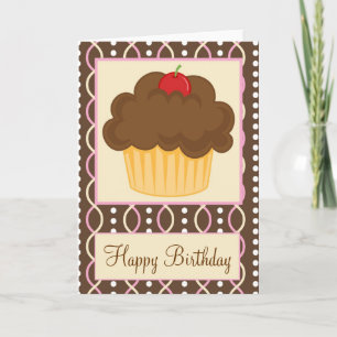 Chocolate Cupcake Happy Birthday Card