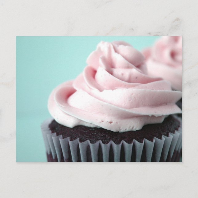 Chocolate Cupcake Pink Vanilla Frosting Postcard (Front)