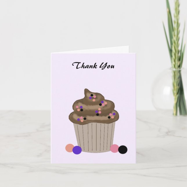 Chocolate Cupcake Thank You Card (Front)