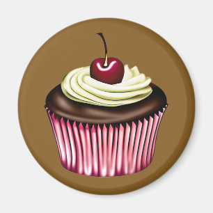 Chocolate Cupcake with a Cherry on Top  Magnet
