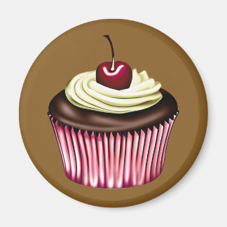 Chocolate Cupcake with a Cherry on Top  Magnet