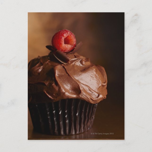 Chocolate Cupcake with a Raspberry topping Postcard (Front)