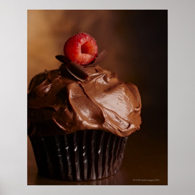 Chocolate Cupcake with a Raspberry topping Poster (Front)