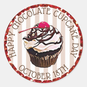 Chocolate Cupcake with Cherry Stickers