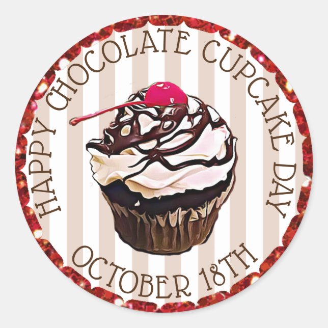 Chocolate Cupcake with Cherry Stickers (Front)