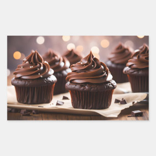 Chocolate Cupcakes Rectangular Sticker