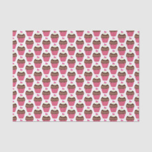 Chocolate Cupcakes Repeat Pattern Tissue Paper