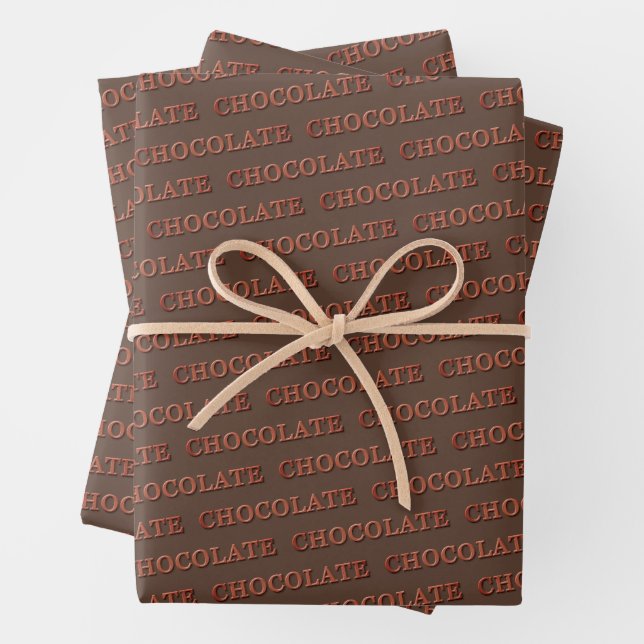 Chocolate Custom Gift Wrapping Paper Sheet (In situ)