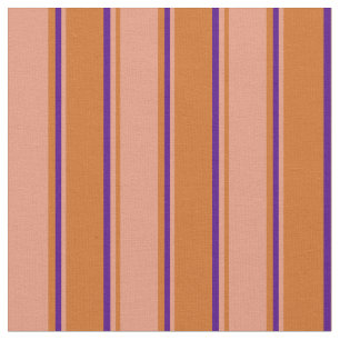 Chocolate, Dark Salmon, and Indigo Pattern Fabric