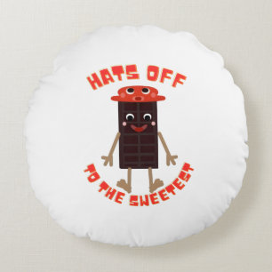 Chocolate day design round cushion