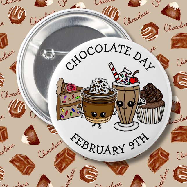 Chocolate Day - February 9th 6 Cm Round Badge (Creator Uploaded)