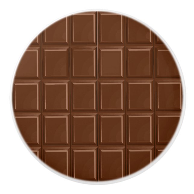 Chocolate, delicious with a cocoa flavour to nibbl ceramic knob (Front)