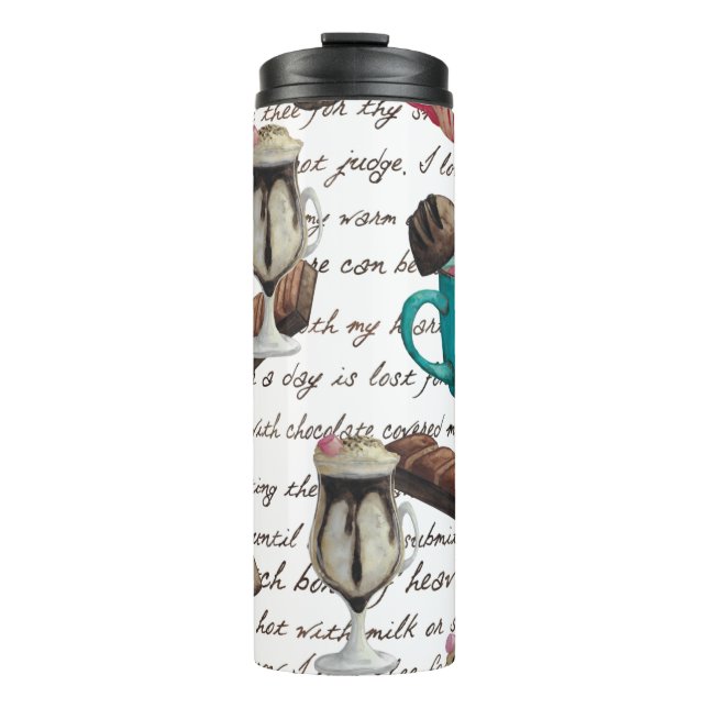 Chocolate dessert candy hot cocoa script  thermal tumbler (Front)