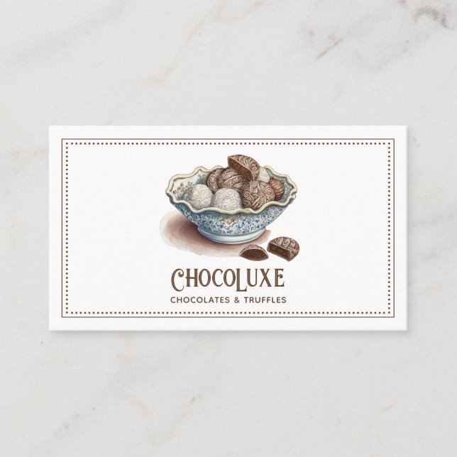 Chocolate Dessert Caterer Chocolatier Business Card (Front)