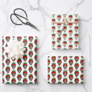 Chocolate Dipped Covered Strawberries Strawberry Wrapping Paper Sheet
