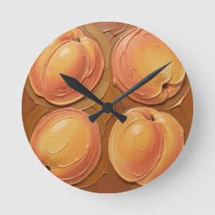 Chocolate Dipped Peaches Round Clock