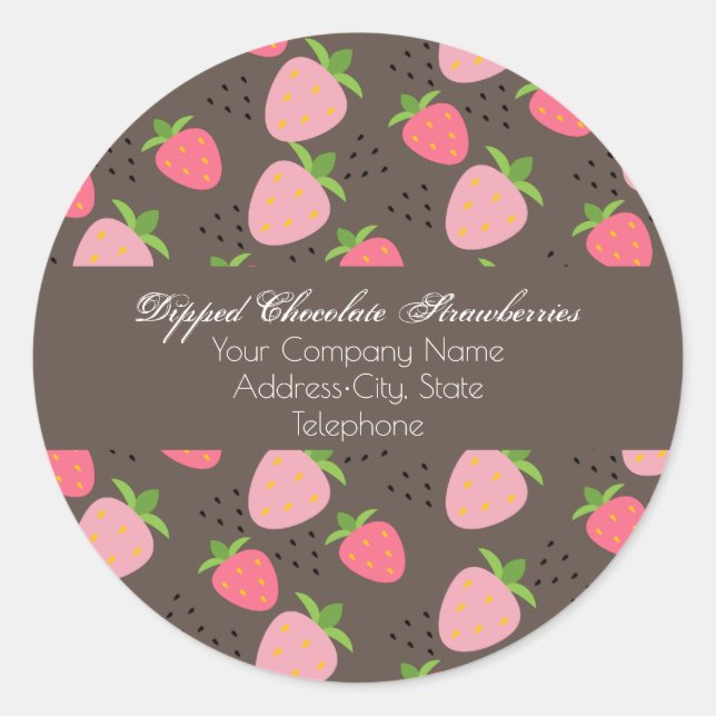 Chocolate Dipped Strawberries Business Label (Front)